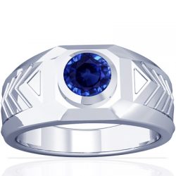 Celebrating Bezel Set Mens Sapphire Ring