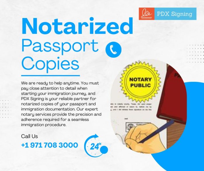 Notarized passport copies