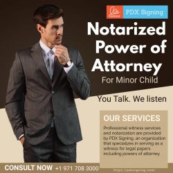 Notarized Power of Attorney for Minor Child