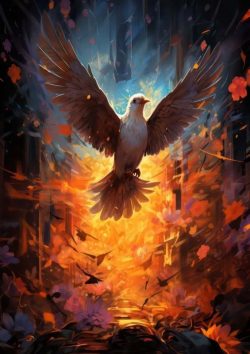 Christ Art A Dove Of Peace Flying | Metal Poster