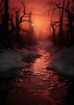 Enchanted Woods Forest At Midnight Glows | Metal Poster