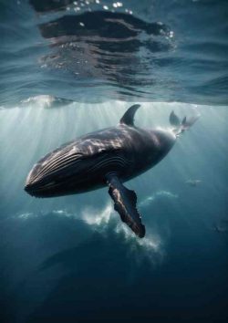 Majestic Whale Under The Sea | Metal Poster