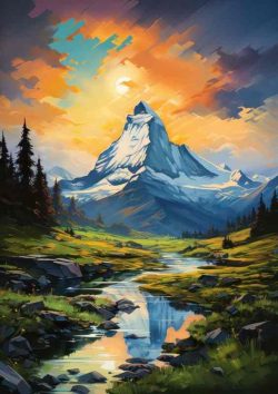 Matterhorn Mountain In Switerland An Artists Dream | Metal Poster