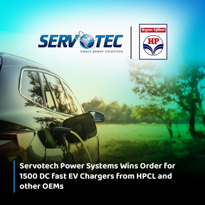 Servotech has Bagged an Order of 𝟏𝟓𝟎𝟎 𝐃𝐂 𝐅𝐚𝐬𝐭 𝐄𝐕 𝐜𝐡𝐚𝐫𝐠𝐞𝐫𝐬 from 𝐇𝐏𝐂𝐋