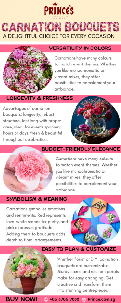 Shop Online for Fresh Carnation Bouquets in Singapore – Prince’s Flower Shop