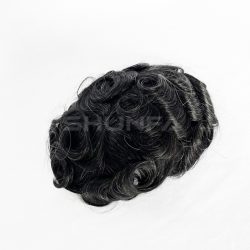 Black color custom lace toupee
