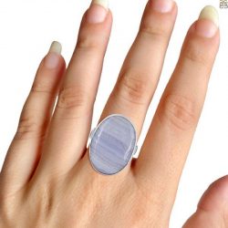 Ethereal Elegance: Blue Lace Agate Ring