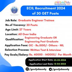 ECIL Recruitment: Apply for 30 GET Vacancies Now