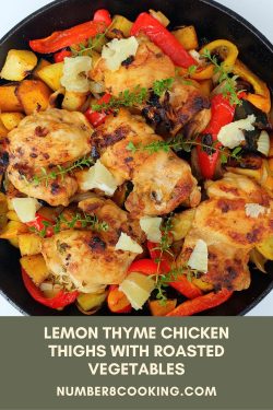 Lemon Thyme Chicken Thighs With Roasted Vegetables: Easy One Skillet Wonder