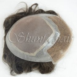 AA Durable Mono and Lace hair replacement for men with 100% human hair