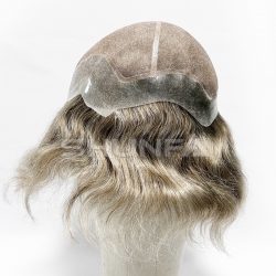 Custom full cap hair system mono with skin around