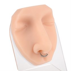 Ultrassist Silicone Nose Piercing Practice & Display Model with Stand