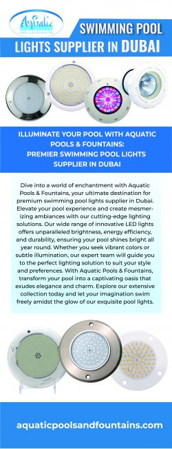 Illuminate Your Pool with Aquatic Pools & Fountains: Premier Swimming Pool Lights Supplier i ...