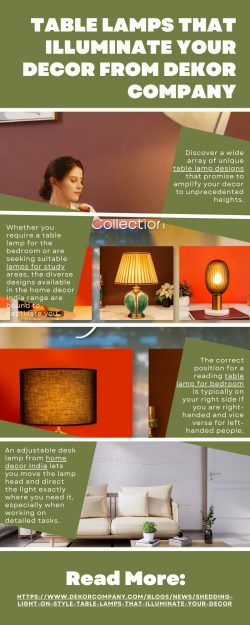 Table Lamps That Illuminate Your Decor From Dekor Company