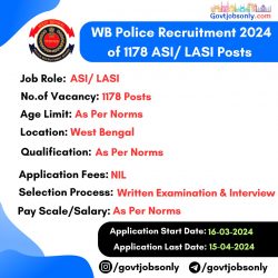 WB Police Recruitment 2024: 1178 ASI Vacancies – Apply Now