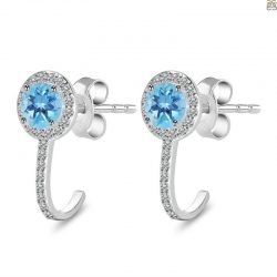 Blue Topaz Earrings with Sterling Silver
