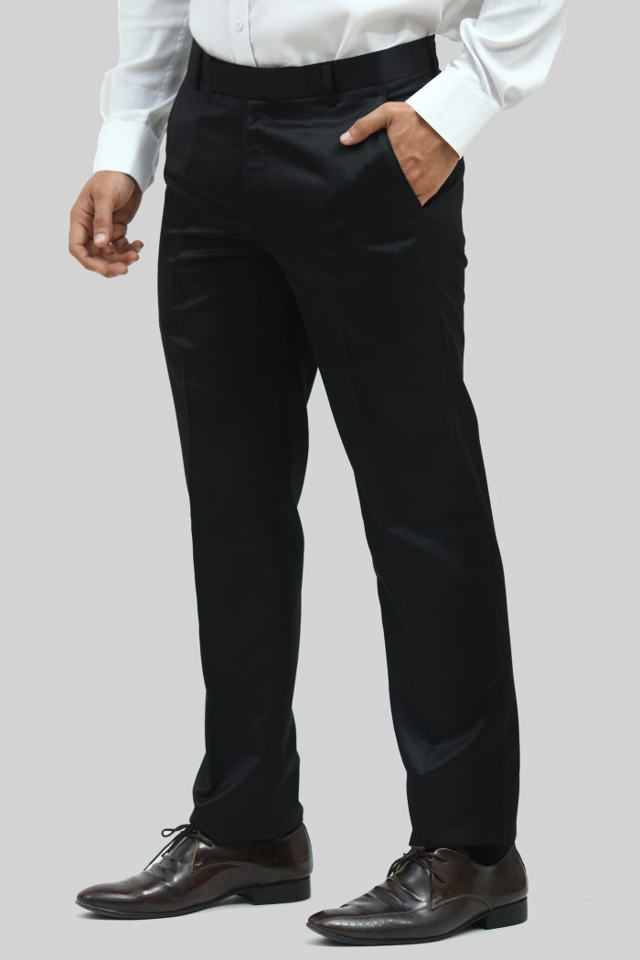 BLUEBIRD MEN’S BLACK SHEEN FORMAL TROUSER | BLACK FORMAL TROUSER FOR MEN