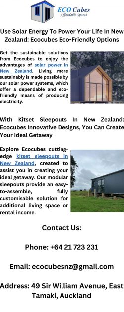 Ecocubes: Renewable Energy Solutions Can Help You Use Solar Power In New Zealand