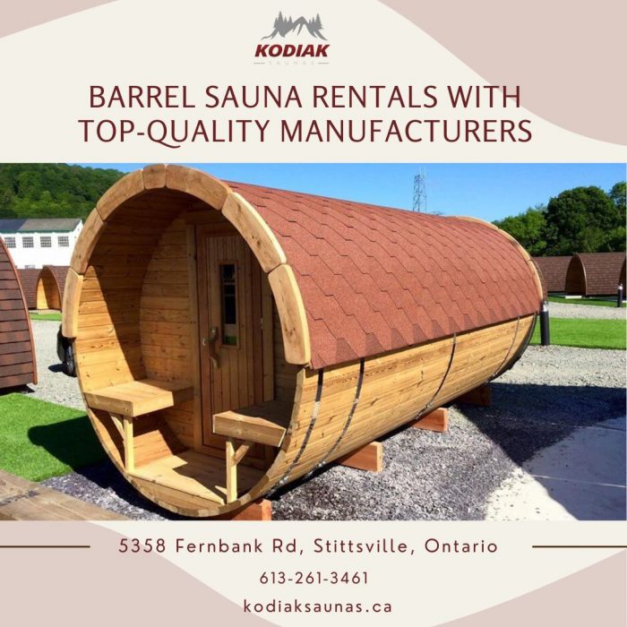 Barrel Sauna Rentals with Top-Quality Manufacturers – Kodiak Saunas
