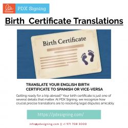 Birth Certificate Translations
