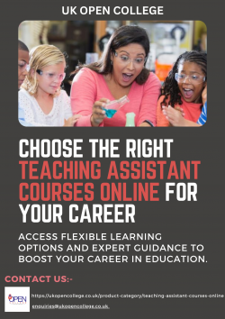 Find Quality Teaching Assistant Courses Online | UK Open College