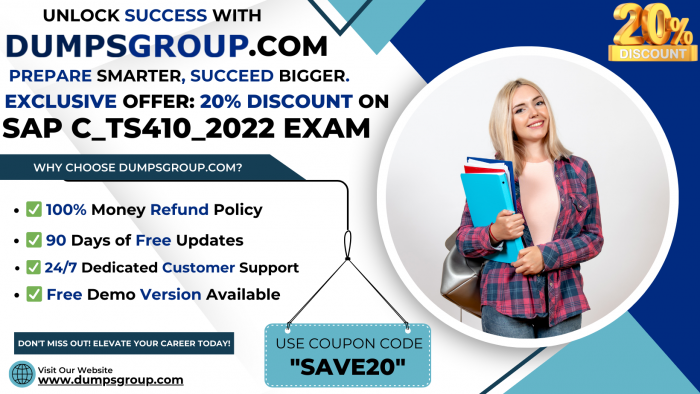 Maximize Your Score: 20% Discount on C_TS410_2022 Exam Domains at DumpsGroup.com!