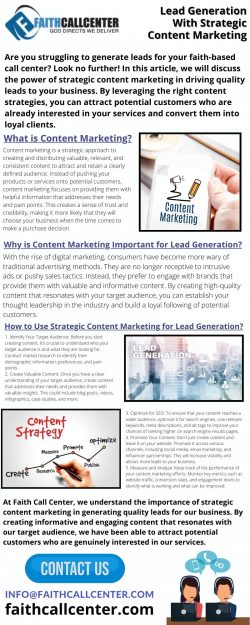 Lead Generation With Strategic Content Marketing – Faith Call Center