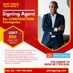Loan signing agent for construction companies