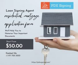 Loan signing agent for residential mortgage application form