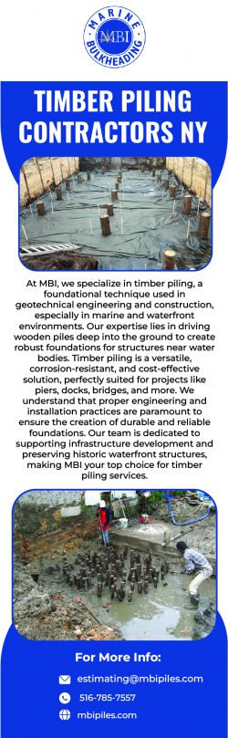 Premier Timber Piling Contractors in NY – Marine Bulkheading Inc.