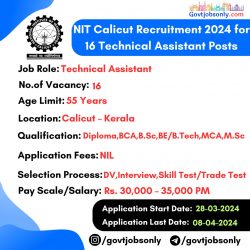 NIT Calicut Recruitment: 16 Technical Assistant Vacancies