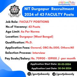 NIT Durgapur 2024 Faculty Recruitment: Apply Now