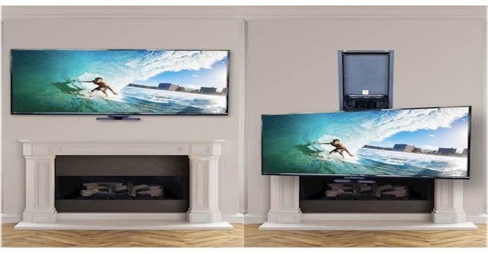 pull down tv wall mount over fireplace