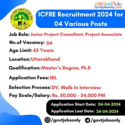 ICFRE 2024: Apply for 04 Various Posts