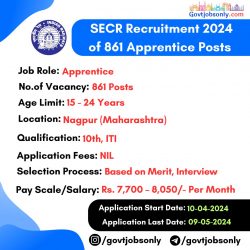 “SECR Recruitment 2024: 861 Apprentice Posts – Apply Now”