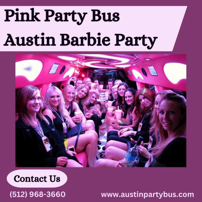 Pink Party Bus Austin Barbie Party