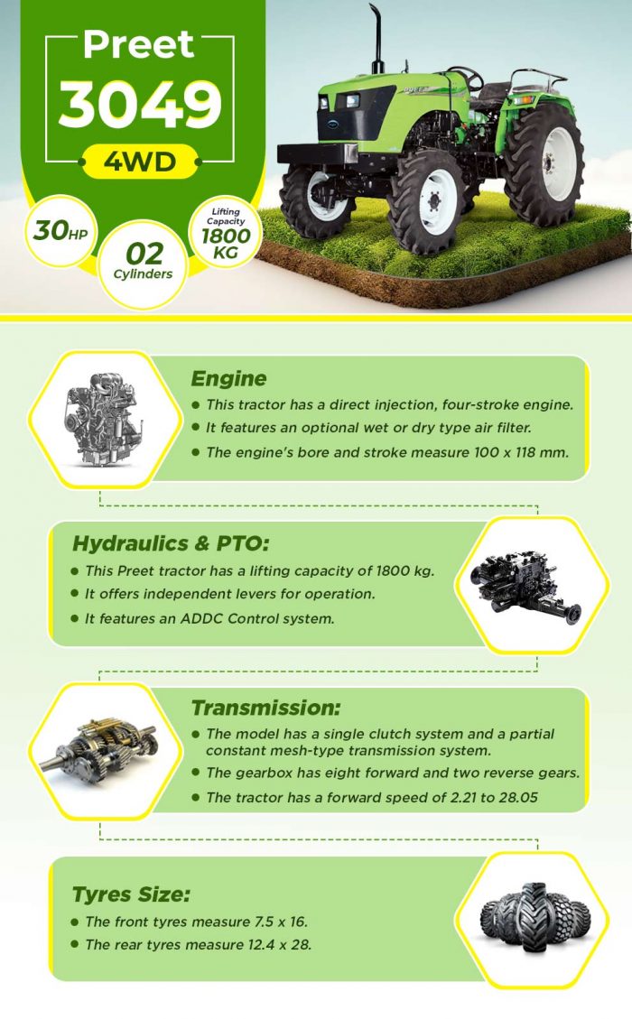 Preet 3049 4WD Tractor