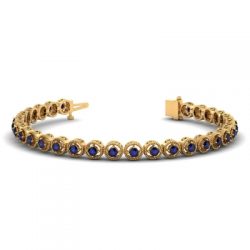Timeless Round Prong Set Blue Sapphire Bracelet (1.90 Carats)