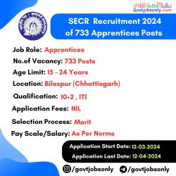 SECR 2024 Recruitment: 733 Apprentices Posts – Apply Now
