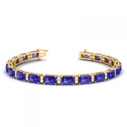 Perfect 8.51 Carats Tanzanite Emerald Cut Diamond Bracelet