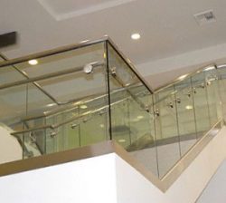 Modern stairs glass railings