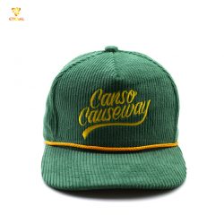 Custom Corduroy Rope 5 Panel Snapback Hat