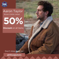 Aaron Taylor Johnson A Million Little Pieces Brown Cotton Jacket