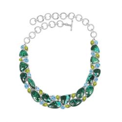 Ethereal Depths: Handcrafted Statement Azurite Malachite Necklace