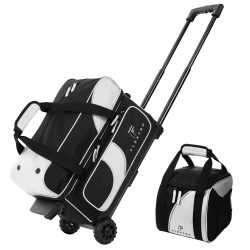 FLEXTRO 2 Ball Bowling Bag with Wheels PLUS Single Ball Bowling Bag