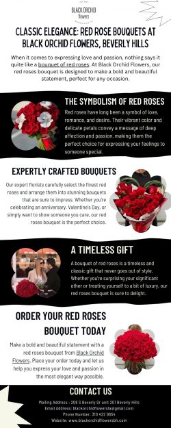 Experience the Passion of a Bouquet of Red Roses from Black Orchid Flowers