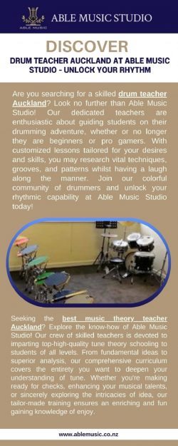 Discover Drum Teacher Auckland at Able Music Studio – Unlock Your Rhythm