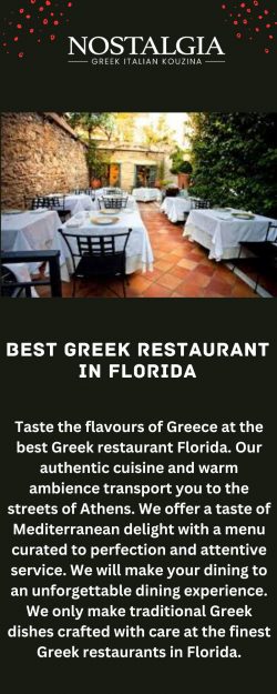 Greek Restaurant Florida | Nostalgia Italian Greek Kouzina