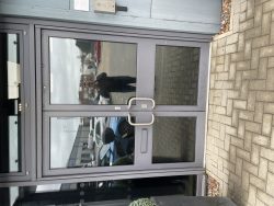 Commercial door lock opened and replaced