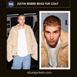 Justin Bieber Beige Fur Coat